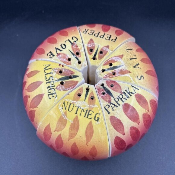 Mid-Century Ceramic Apple Shaped Spice Rack Set, Fruit Decor Japan 50s - Picture 3 of 8